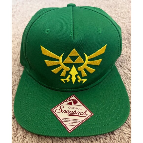 NWT The Legend of Zelda Triforce 2017 Nintendo Green Snapback Adjustable Flat Br - Picture 1 of 5